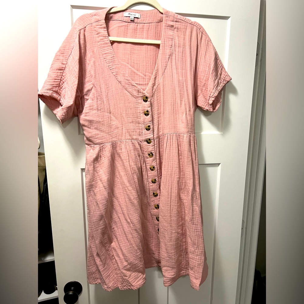 Madewell pink babydoll dress